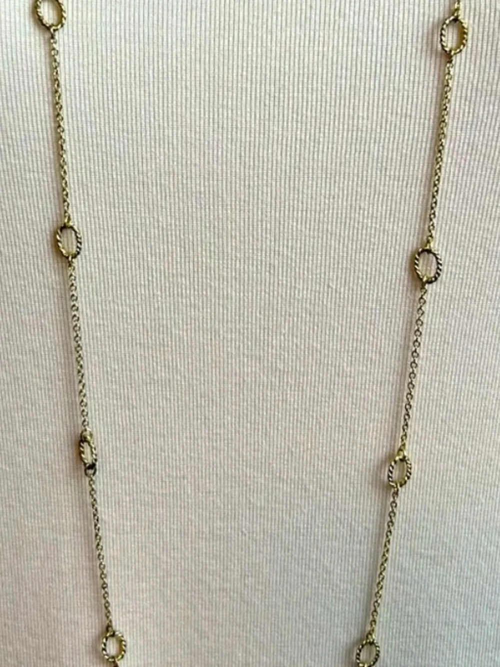 Nordstrom Gold Tone Long Oval Station Necklace Layering Jewelry